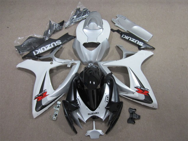 Discount 2006-2007 White Silver Glossy Black Red Suzuki GSXR 600 Motorcycle Fairings Canada