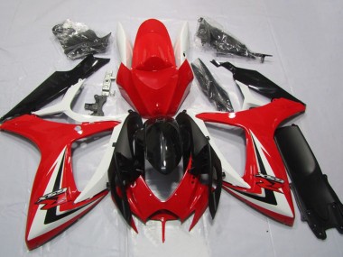 Discount 2006-2007 White Red Glossy Black Stripe Suzuki GSXR 600 Motorcycle Fairings Canada