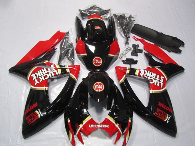 Discount 2006-2007 Glossy Black Red White Lucky Strike Motul Suzuki GSXR 600 Motorcycle Fairings Canada