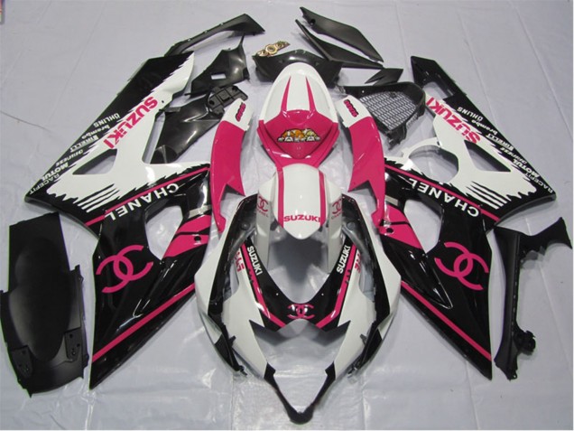 Discount 2006-2007 White Pink Black Chanel Suzuki GSXR 600 Motorcycle Fairings Canada