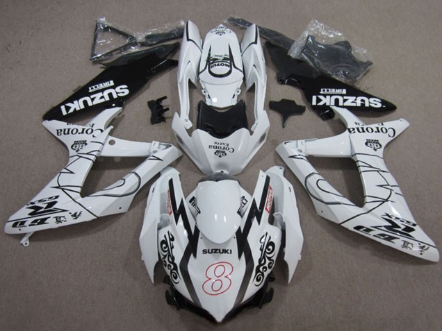 Discount 2008-2010 White Black Corona Extra Motul 8 Suzuki GSXR 600 Motorcycle Fairings Canada