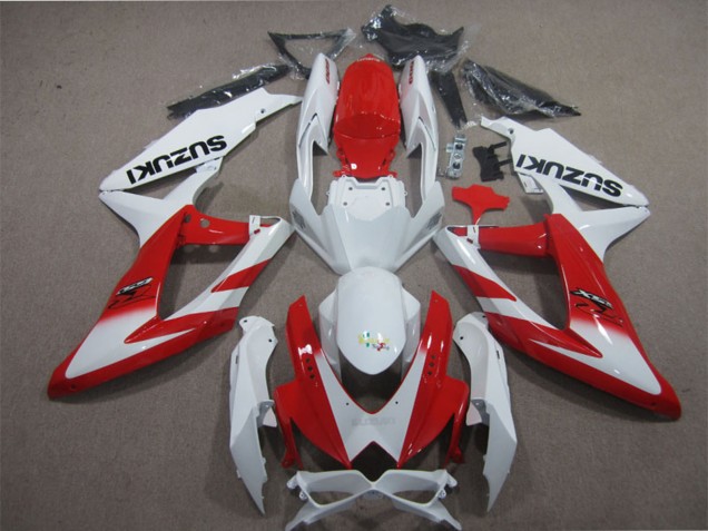 Discount 2008-2010 White Red Suzuki GSXR 600 Motorcycle Fairings Canada