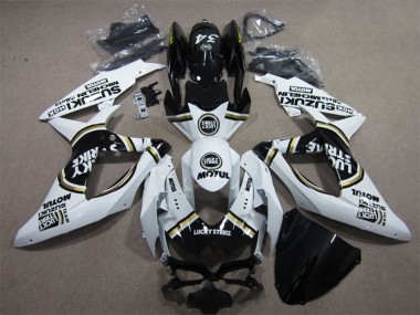 Discount 2008-2010 White Black Motul Lucky Strike Suzuki GSXR 600 Motorcycle Fairings Canada