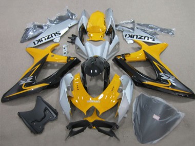 Discount 2008-2010 Yellow Silver Glossy Black Suzuki GSXR 600 Motorcycle Fairings Canada