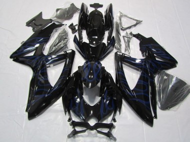 Discount 2008-2010 Glossy Black Blue Flame Suzuki GSXR 600 Motorcycle Fairings Canada
