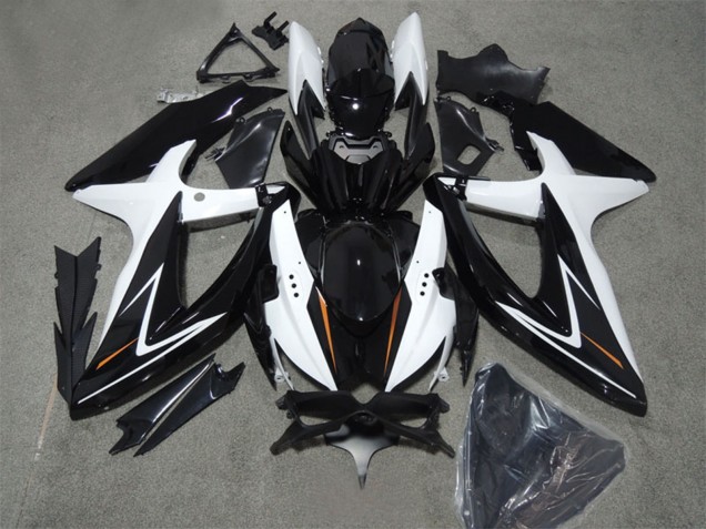 Discount 2008-2010 White Glossy Black Suzuki GSXR 600 Motorcycle Fairings Canada