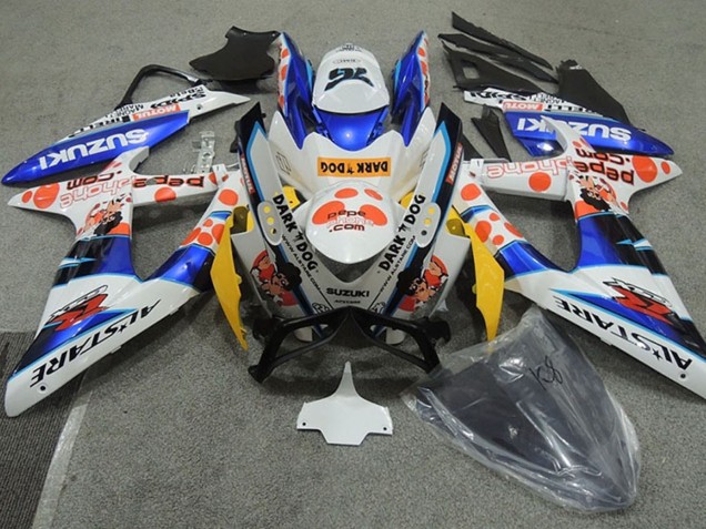Discount 2008-2010 White Blue Orange Alstare Dark Dog Suzuki GSXR 600 Motorcycle Fairings Canada