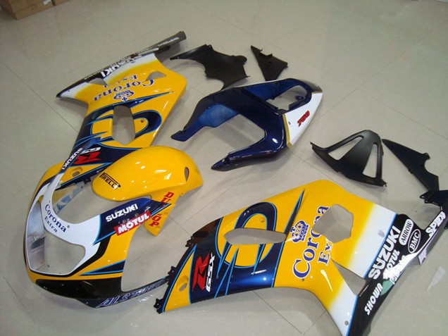 Discount 2001-2003 Yellow White Blue Alstare Corona Extra Motul Suzuki GSXR 750 Motorcycle Fairings Canada