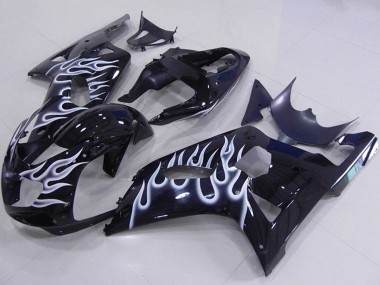 Discount 2001-2003 Glossy Black White Flame Suzuki GSXR 750 Motorcycle Fairings Canada