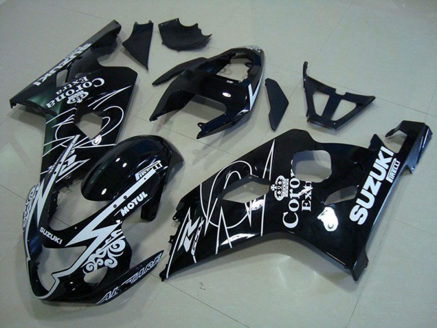 Discount 2004-2005 Glossy Black White Corona Extra Motul Suzuki GSXR 750 Motorcycle Fairings Canada