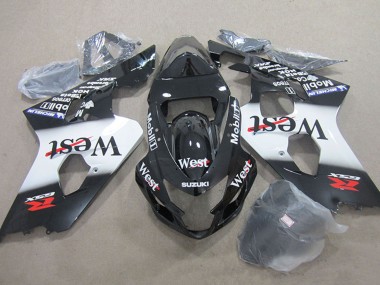 Discount 2004-2005 Glossy Black White West Moil Suzuki GSXR 750 Motorcycle Fairings Canada