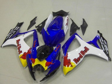 Discount 2006-2007 Blue White Yellow Red Bull Suzuki GSXR 750 Motorcycle Fairings Canada