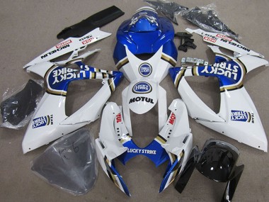 Discount 2006-2007 White Blue Michelin Motul Lucky Strike Suzuki GSXR 750 Motorcycle Fairings Canada