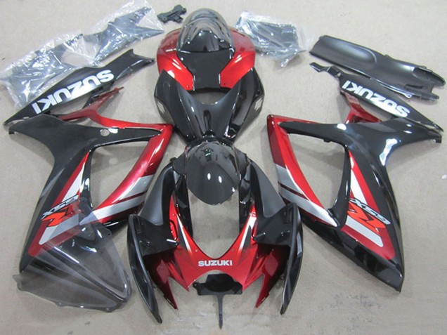 Discount 2006-2007 Red Glossy Black Suzuki GSXR 750 Motorcycle Fairings Canada