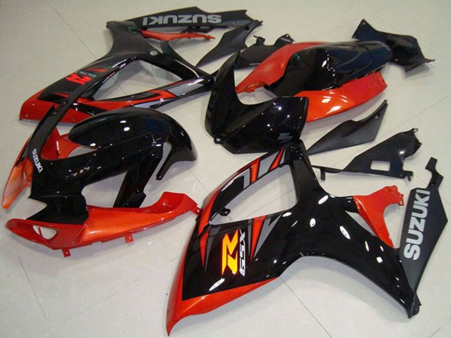 Discount 2006-2007 Orange Glossy Black Suzuki GSXR 750 Motorcycle Fairing Canada