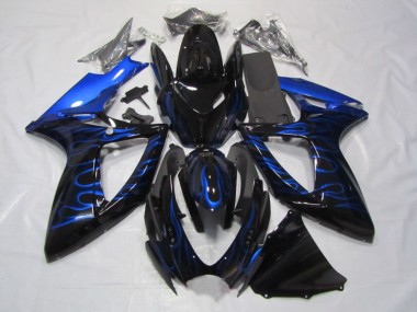 Discount 2006-2007 Glossy Black Blue Flame Suzuki GSXR 750 Motorcycle Fairings Canada