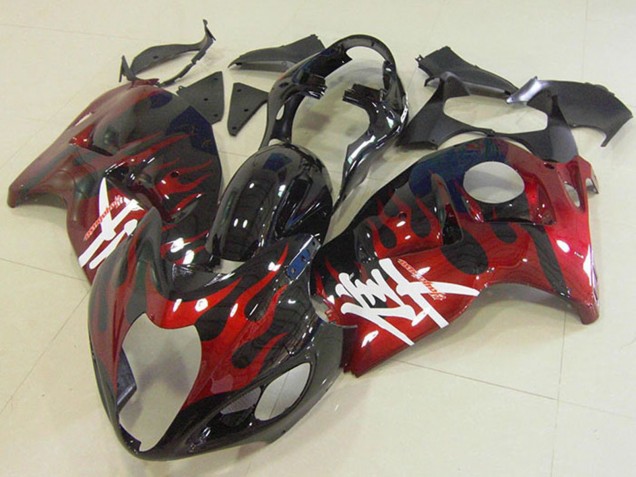 Discount 1996-2007 Glossy Black Red Flame Suzuki GSXR 1300 Hayabusa Motorcycle Fairings Canada