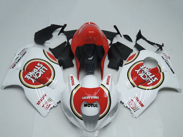 Discount 1996-2007 White Red Lucky Strike Motul Suzuki GSXR 1300 Hayabusa Motorcycle Fairings Canada