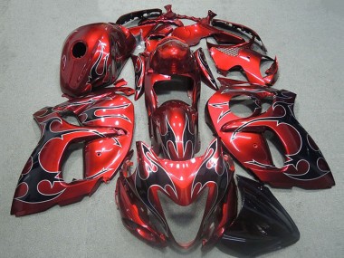 Discount 1996-2007 Red Silver Black Flame Suzuki GSXR 1300 Hayabusa Motorcycle Fairings Canada