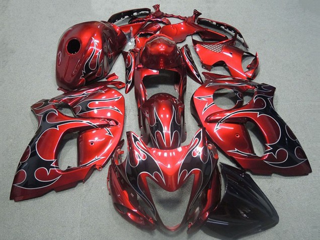 Discount 1996-2007 Red Silver Black Flame Suzuki GSXR 1300 Hayabusa Motorcycle Fairings Canada