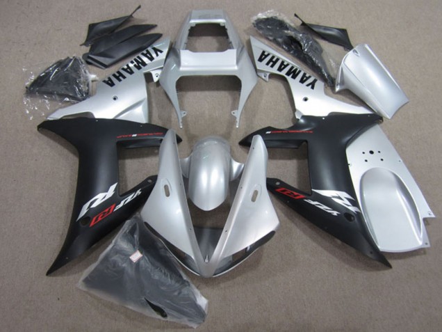 Discount 2002-2003 Silver Matte Black Yamaha YZF R1 Motorcycle Fairing Kits Canada