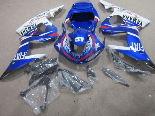 Discount 2002-2003 White Blue Red Motul Fiat Yamaha YZF R1 Motorcycle Fairings Canada