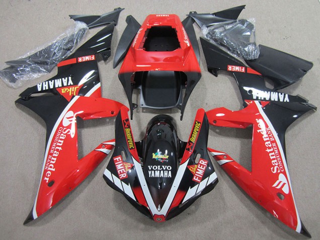 Discount 2004-2006 Red White Glossy Black Santander Yamaha YZF R1 Motorcycle Fairings Canada