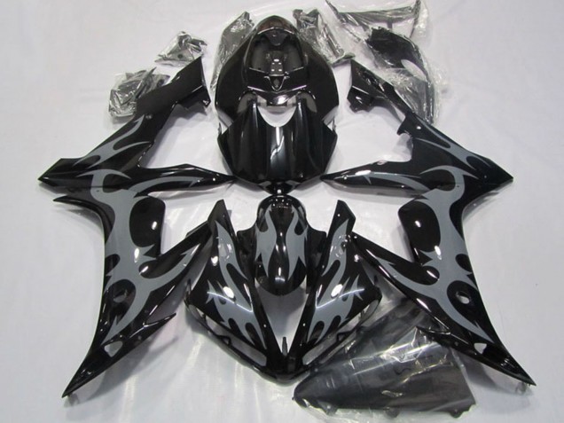 Discount 2004-2006 Glossy Black Grey Flame Yamaha YZF R1 Motorcycle Fairings Canada