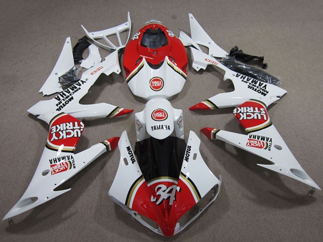 Discount 2004-2006 White Red Lucky Strike Yamaha YZF R1 Motorcycle Fairings Canada
