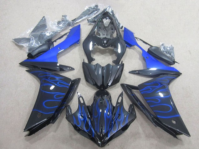 Discount 2007-2008 Glossy Black Blue Flame Yamaha YZF R1 Motorcycle Fairing Canada