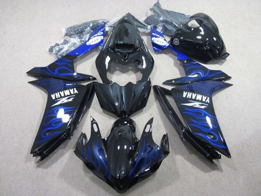 Discount 2007-2008 Glossy Black Blue Flame Yamaha YZF R1 Motorcycle Fairings Canada