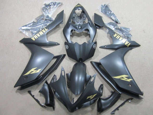 Discount 2007-2008 Matte Black Gold Decal Yamaha YZF R1 Motorcycle Fairings Canada