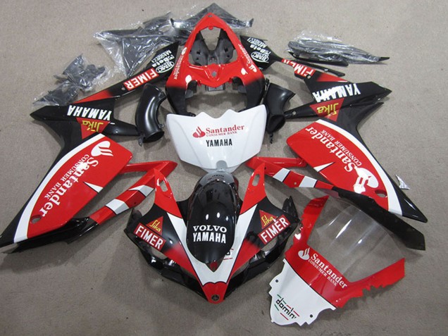 Discount 2007-2008 Red White Black Volvo Santander Fimer Yamaha YZF R1 Motorcycle Fairings Canada