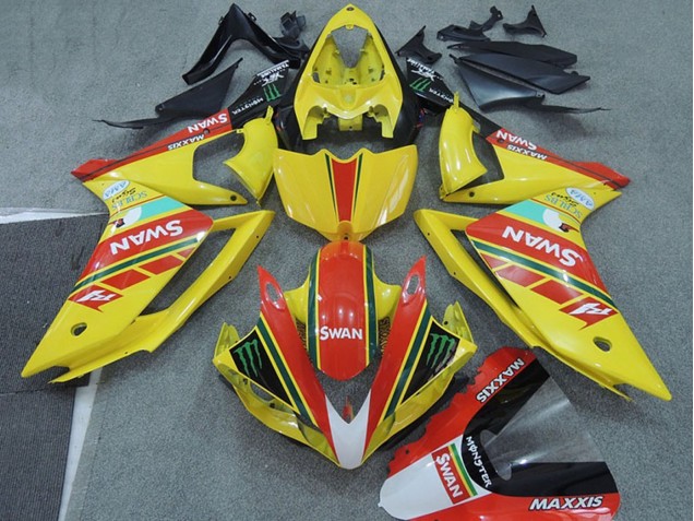 Discount 2007-2008 Yellow Red Black White Swan Yamaha YZF R1 Motorcycle Fairings Canada