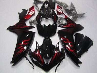 Discount 2007-2008 Glossy Black Red Flame Yamaha YZF R1 Motorcycle Fairing Canada