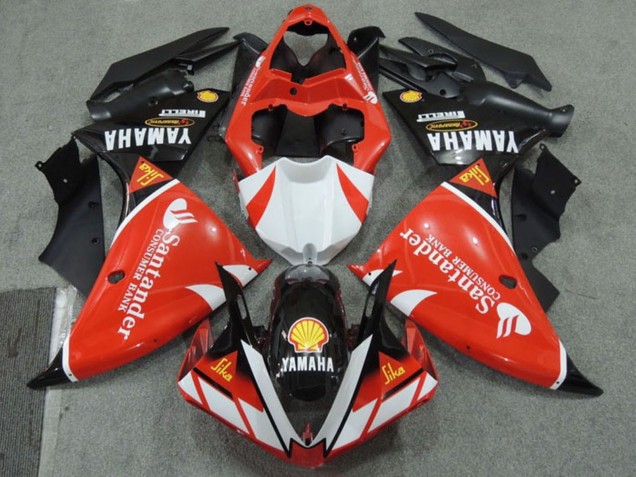 Discount 2009-2011 Red White Black Santander Red Yamaha YZF R1 Motorcycle Fairings Canada
