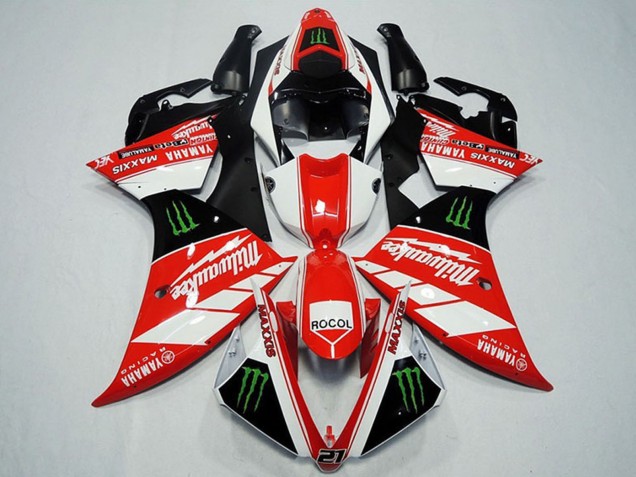 Discount 2012-2014 White Gred Glossy Black Green Monster Milwaukee Maxxis Rocol Yamaha YZF R1 Motorcycle Fairings Canada