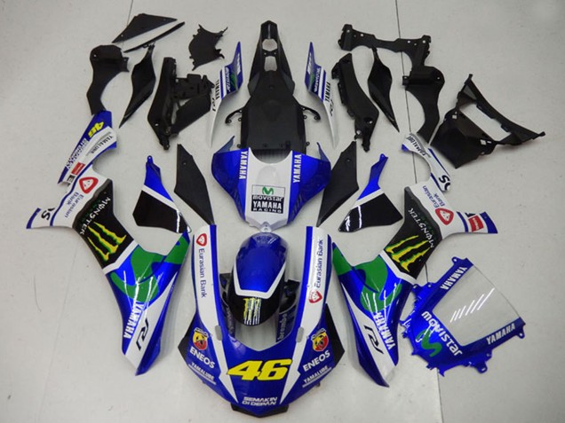Discount 2015-2019 White Blue Black Green ENEOS MoviStar Monster 46 Yamaha YZF R1 Motorcycle Fairings Canada