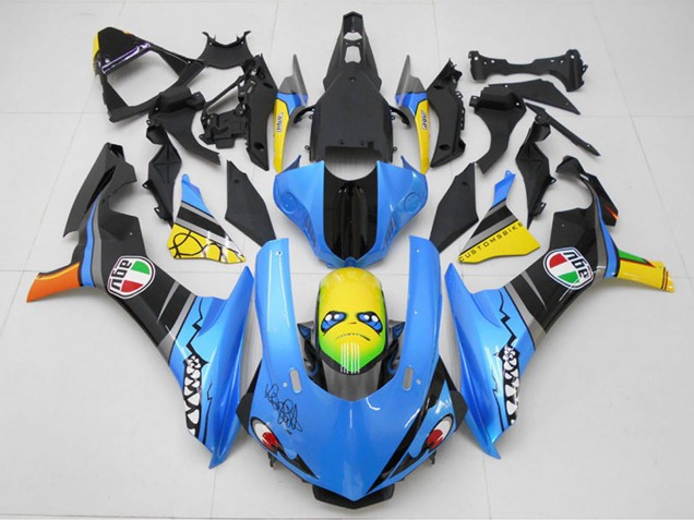 Discount 2015-2019 Blue Yellow Shark Yamaha YZF R1 Motorcycle Fairing Kits Canada