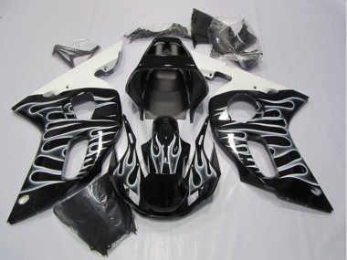 Discount 1998-2002 Glossy Black White Flame Yamaha YZF R6 Motorcycle Fairings Canada