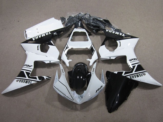 Discount 2003-2004 White Glossy Black Yamaha YZF R6 Motorcycle Fairings Kits Canada
