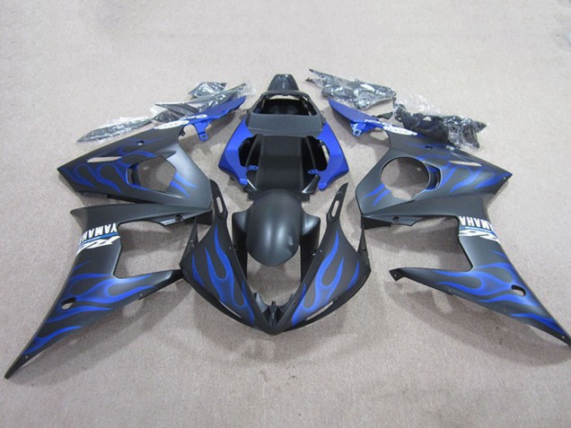 Discount 2003-2004 Matte Black Blue Flame Yamaha YZF R6 Motorcycle Fairings Canada