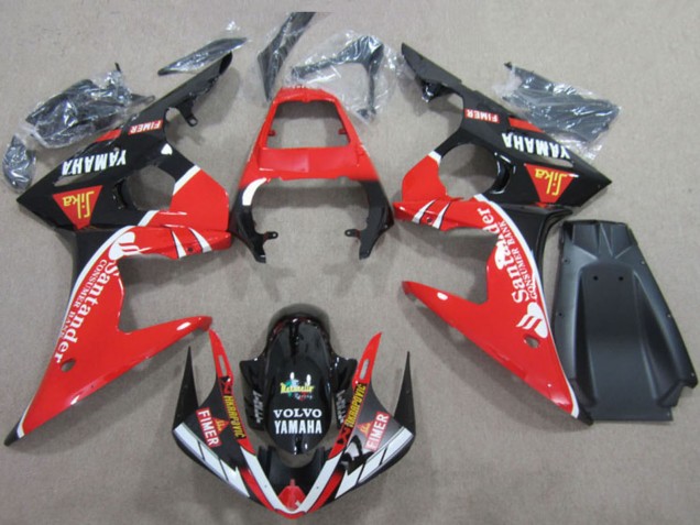 Discount 2003-2004 Red White Glossy Black Santander Fimer Volvo Yamaha YZF R6 Motorcycle Fairings Canada