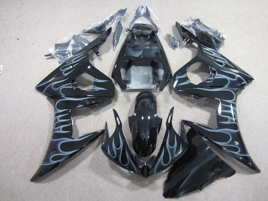 Discount 2003-2004 Glossy Black Silver Flame Yamaha YZF R6 Motorcycle Fairings Canada