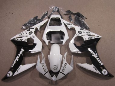 Discount 2003-2004 White Glossy Black Jordan Dunlop Yamaha YZF R6 Motorcycle Fairings Canada