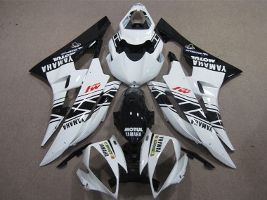Discount 2006-2007 White Glossy Black Motul Yamaha YZF R6 Motorcycle Fairings Canada
