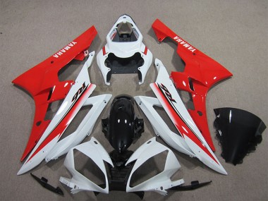 Discount 2006-2007 White Red Glossy Black Yamaha YZF R6 Motorcycle Fairing Canada