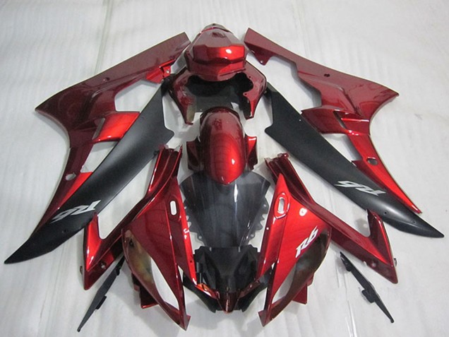 Discount 2006-2007 Red Matte Black Yamaha YZF R6 Bike Fairings Canada