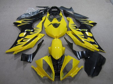 Discount 2008-2016 Yellow Glossy Black Flame Yamaha YZF R6 Motorcycle Fairings Canada