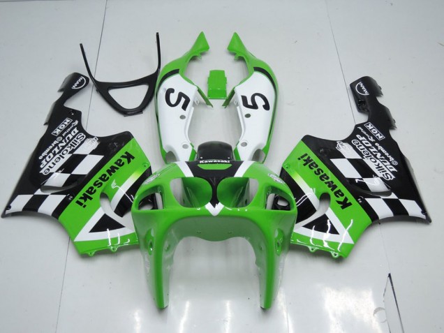 Discount 1996-2003 Green Black and White Kawasaki ZX7R Motor Fairings Canada Discount 1996-2003 Green Black and White Kawasaki ZX7R Motor Fairings Canada